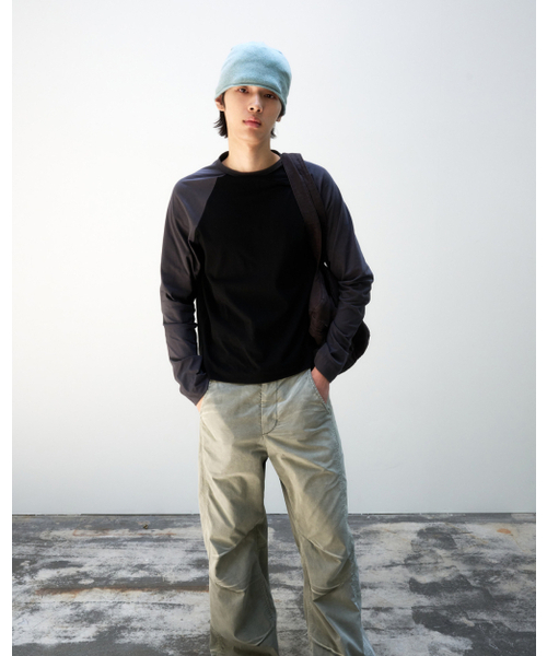 999HUMANITY(999ヒューマニティ)の「デュアルトーンラグランロングスリーブTシャツ(ブラック)(Tシャツ/カットソー・メンズ・その他・OS/1(S)/2(M)/3(L))」の5枚目の写真