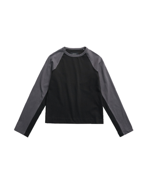 999HUMANITY(999ヒューマニティ)の「デュアルトーンラグランロングスリーブTシャツ(ブラック)(Tシャツ/カットソー・メンズ・その他・OS/1(S)/2(M)/3(L))」の7枚目の写真