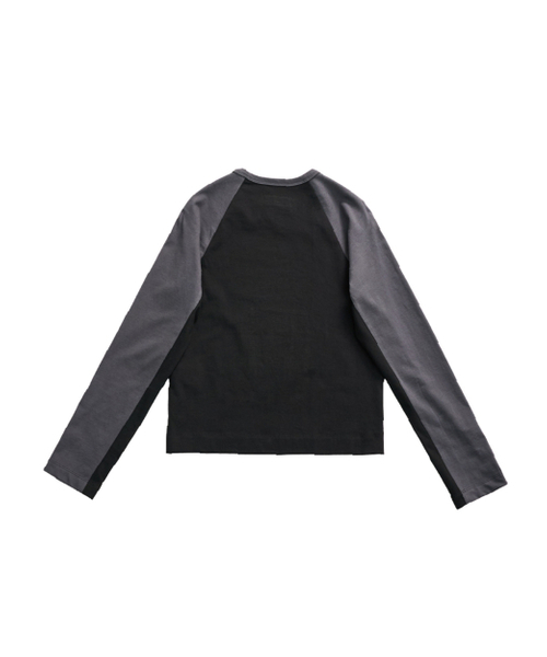 999HUMANITY(999ヒューマニティ)の「デュアルトーンラグランロングスリーブTシャツ(ブラック)(Tシャツ/カットソー・メンズ・その他・OS/1(S)/2(M)/3(L))」の8枚目の写真