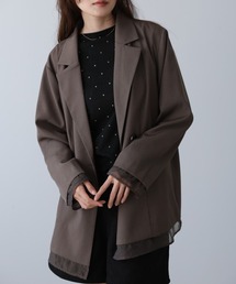 シアー切替ダブルテーラードジャケット
