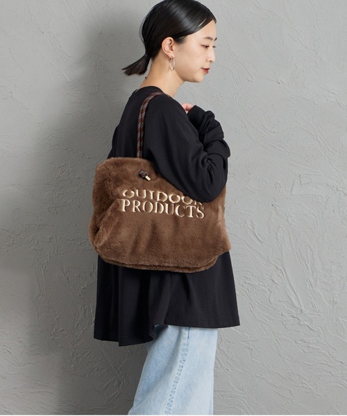 OUTDOOR PRODUCTS（アウトドアプロダクツ）の「[OUTDOOR PRODUCTS/アウトドアプロダクツ] ロゴ刺繍 エコファートートバッグ（トートバッグ・レディース・ブラック/ブラウン・F）」の14枚目の写真