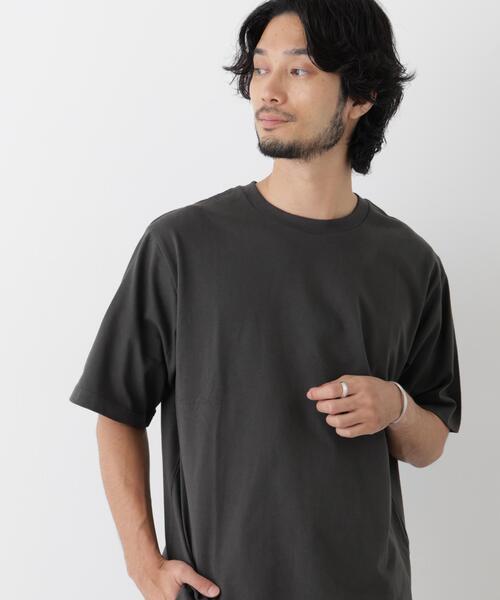 NANO universe(ナノユニバース)の「微起毛クロップドTシャツ 半袖(Tシャツ/カットソー・メンズ・スミクロ/ホワイト/カーキ・M/L/S)」の3枚目の写真