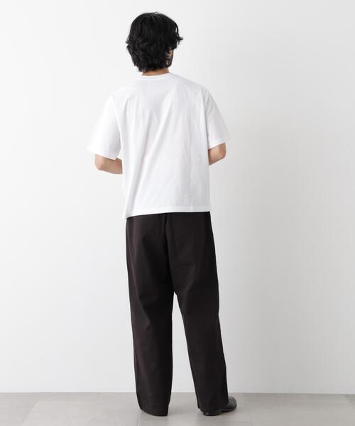 NANO universe(ナノユニバース)の「微起毛クロップドTシャツ 半袖(Tシャツ/カットソー・メンズ・スミクロ/ホワイト/カーキ・M/L/S)」の10枚目の写真