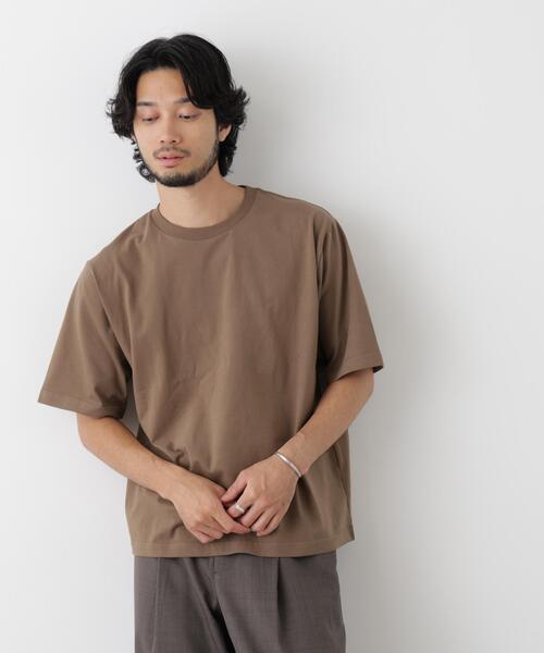 NANO universe(ナノユニバース)の「微起毛クロップドTシャツ 半袖(Tシャツ/カットソー・メンズ・スミクロ/ホワイト/カーキ・M/L/S)」の11枚目の写真