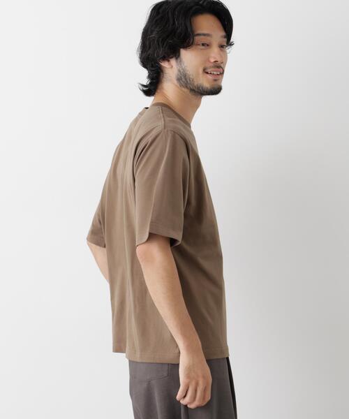 NANO universe(ナノユニバース)の「微起毛クロップドTシャツ 半袖(Tシャツ/カットソー・メンズ・スミクロ/ホワイト/カーキ・M/L/S)」の13枚目の写真
