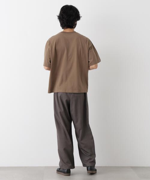 NANO universe(ナノユニバース)の「微起毛クロップドTシャツ 半袖(Tシャツ/カットソー・メンズ・スミクロ/ホワイト/カーキ・M/L/S)」の17枚目の写真