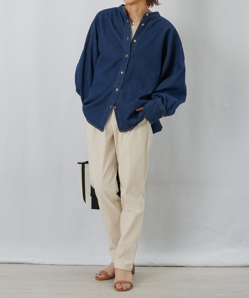 LUCA/LADY LUCK LUCA(ルカ/レディラックルカ)の「LC/LLL コクーンドルマンチュニック/デニムオーバーシャツ(シャツ/ブラウス・レディース・ブルー/ブラック・FREE)」の22枚目の写真