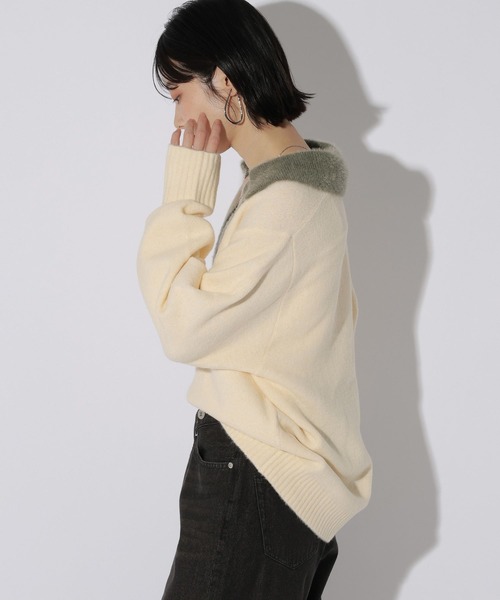 LAKOLE（ラコレ）の「バイカラースキッパーニットプルオーバー / 855388（ニット/セーター・レディース・アイボリー/グレー/ブラウン・FREE）」の17枚目の写真