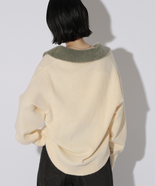 LAKOLE（ラコレ）の「バイカラースキッパーニットプルオーバー / 855388（ニット/セーター・レディース・アイボリー/グレー/ブラウン・FREE）」の18枚目の写真