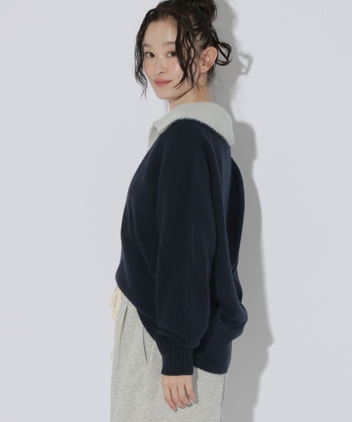 LAKOLE（ラコレ）の「バイカラースキッパーニットプルオーバー / 855388（ニット/セーター・レディース・アイボリー/グレー/ブラウン・FREE）」の22枚目の写真
