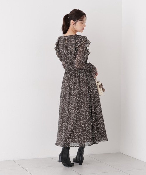 PROPORTION BODY DRESSING（プロポーションボディドレッシング）の「パイピングラッフルワンピース / 1216240008（ワンピース・レディース・ブラウン/ピンク・P/S/MEDIUM）」の6枚目の写真