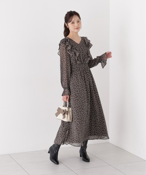 PROPORTION BODY DRESSING（プロポーションボディドレッシング）の「パイピングラッフルワンピース / 1216240008（ワンピース・レディース・ブラウン/ピンク・P/S/MEDIUM）」の7枚目の写真