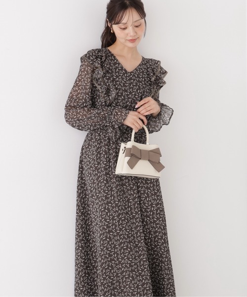 PROPORTION BODY DRESSING（プロポーションボディドレッシング）の「パイピングラッフルワンピース / 1216240008（ワンピース・レディース・ブラウン/ピンク・P/S/MEDIUM）」の8枚目の写真