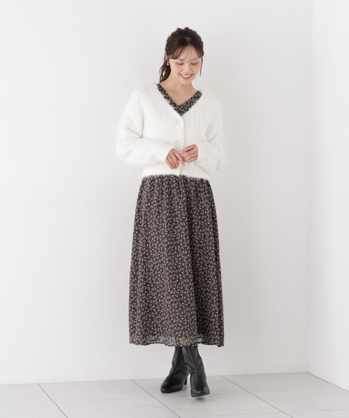 PROPORTION BODY DRESSING（プロポーションボディドレッシング）の「パイピングラッフルワンピース / 1216240008（ワンピース・レディース・ブラウン/ピンク・P/S/MEDIUM）」の9枚目の写真
