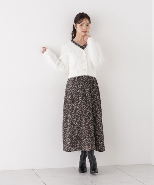 PROPORTION BODY DRESSING（プロポーションボディドレッシング）の「パイピングラッフルワンピース / 1216240008（ワンピース・レディース・ブラウン/ピンク・P/S/MEDIUM）」の10枚目の写真