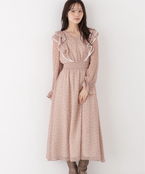 PROPORTION BODY DRESSING（プロポーションボディドレッシング）の「パイピングラッフルワンピース / 1216240008（ワンピース・レディース・ブラウン/ピンク・P/S/MEDIUM）」の12枚目の写真