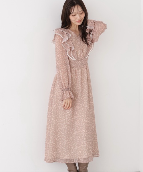 PROPORTION BODY DRESSING（プロポーションボディドレッシング）の「パイピングラッフルワンピース / 1216240008（ワンピース・レディース・ブラウン/ピンク・P/S/MEDIUM）」の14枚目の写真