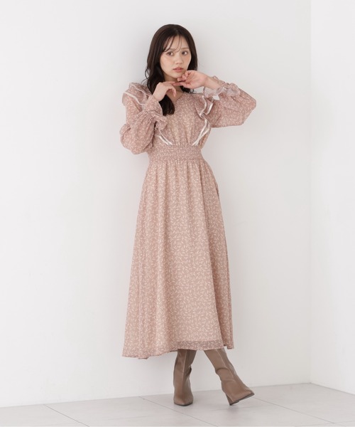 PROPORTION BODY DRESSING（プロポーションボディドレッシング）の「パイピングラッフルワンピース / 1216240008（ワンピース・レディース・ブラウン/ピンク・P/S/MEDIUM）」の15枚目の写真