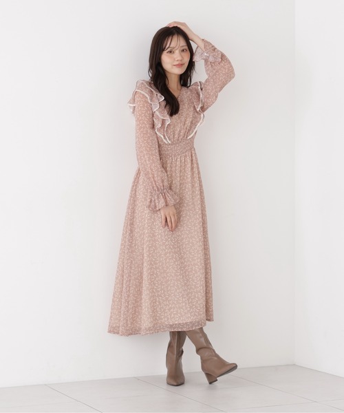 PROPORTION BODY DRESSING（プロポーションボディドレッシング）の「パイピングラッフルワンピース / 1216240008（ワンピース・レディース・ブラウン/ピンク・P/S/MEDIUM）」の17枚目の写真