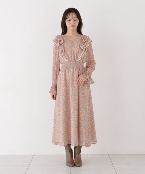 PROPORTION BODY DRESSING（プロポーションボディドレッシング）の「パイピングラッフルワンピース / 1216240008（ワンピース・レディース・ブラウン/ピンク・P/S/MEDIUM）」の20枚目の写真