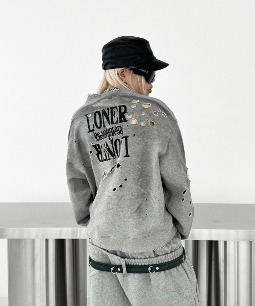 ROARINGRAD(ロアリングラド)の「クロスダメージスウェットシャツ グレー(スウェット・レディース・その他・MEDIUM/LARGE)」の7枚目の写真
