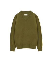 BROWNYARD（ブラウンヤード）の「エクストラスーパーファインVネックニット、オリーブ（ニット/セーター）」