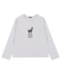 TOMMY CAT 長袖Tシャツ メランジホワイト