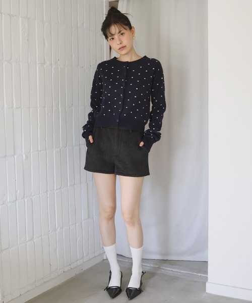 Mili affinity（ミリアフィニティー）の「フェイクウールハイウエストショートパンツ（その他パンツ・レディース・チャコールグレー/ライトベージュ/ネイビー/ブルー・FREE）」の5枚目の写真