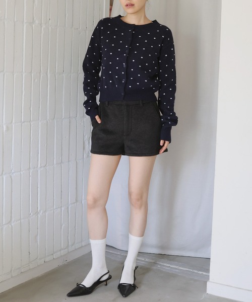 Mili affinity（ミリアフィニティー）の「フェイクウールハイウエストショートパンツ（その他パンツ・レディース・チャコールグレー/ライトベージュ/ネイビー/ブルー・FREE）」の6枚目の写真