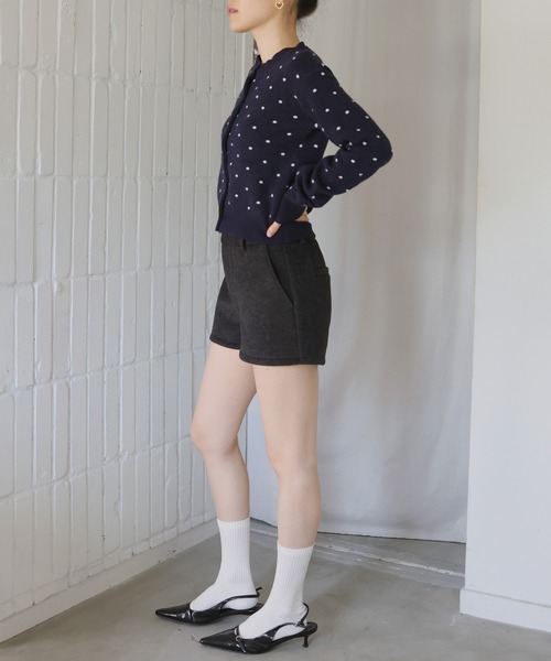 Mili affinity（ミリアフィニティー）の「フェイクウールハイウエストショートパンツ（その他パンツ・レディース・チャコールグレー/ライトベージュ/ネイビー/ブルー・FREE）」の7枚目の写真