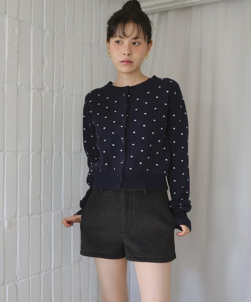 Mili affinity（ミリアフィニティー）の「フェイクウールハイウエストショートパンツ（その他パンツ・レディース・チャコールグレー/ライトベージュ/ネイビー/ブルー・FREE）」の10枚目の写真