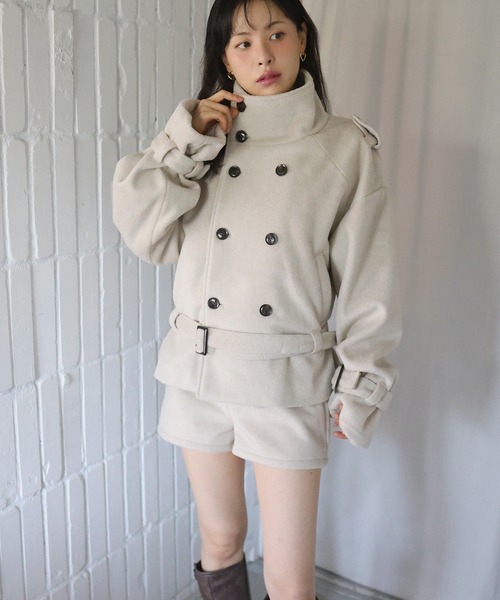 Mili affinity（ミリアフィニティー）の「フェイクウールハイウエストショートパンツ（その他パンツ・レディース・チャコールグレー/ライトベージュ/ネイビー/ブルー・FREE）」の16枚目の写真