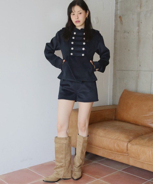 Mili affinity（ミリアフィニティー）の「フェイクウールハイウエストショートパンツ（その他パンツ・レディース・チャコールグレー/ライトベージュ/ネイビー/ブルー・FREE）」の18枚目の写真