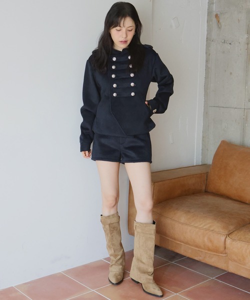 Mili affinity（ミリアフィニティー）の「フェイクウールハイウエストショートパンツ（その他パンツ・レディース・チャコールグレー/ライトベージュ/ネイビー/ブルー・FREE）」の19枚目の写真