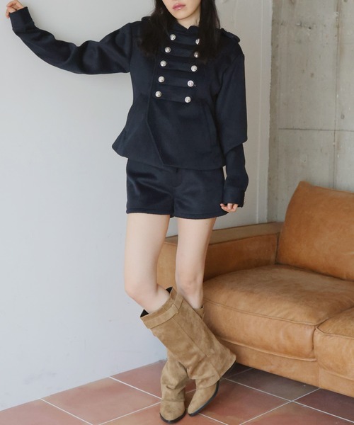 Mili affinity（ミリアフィニティー）の「フェイクウールハイウエストショートパンツ（その他パンツ・レディース・チャコールグレー/ライトベージュ/ネイビー/ブルー・FREE）」の22枚目の写真