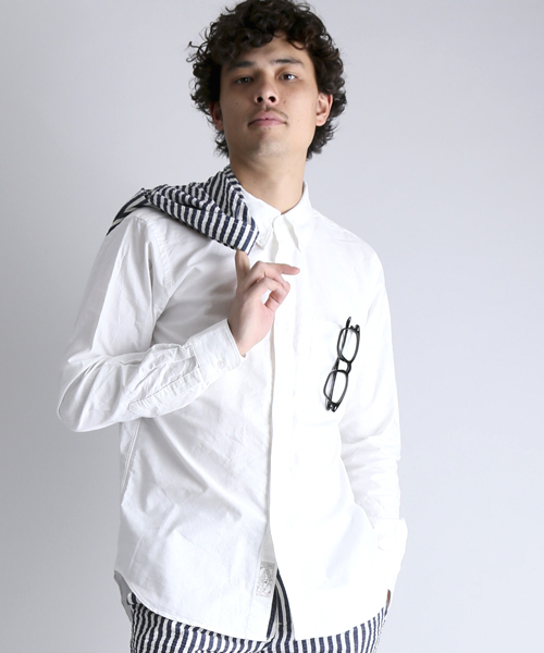 Denime（ドゥニーム）の「OXFORD BD SHIRT/オックスフォードボタンダウンシャツ（シャツ/ブラウス・メンズ・サックスブルー/ホワイト/イエロー・LARGE/X-LARGE/MEDIUM）」の2枚目の写真