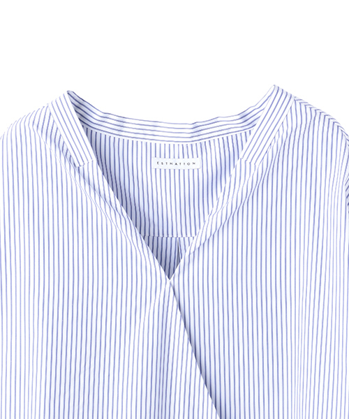 ESTNATION（エストネーション）の「ESTNATION カシュクールシャツ（シャツ/ブラウス・レディース・ホワイト/ブルー系その他/ライトブルー・38/36）」の22枚目の写真