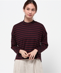 earth music&ecology | 【2016Autumn】《ハイハイハイネック》ボーダーショートカットプルオーバー(Tシャツ/カットソー)