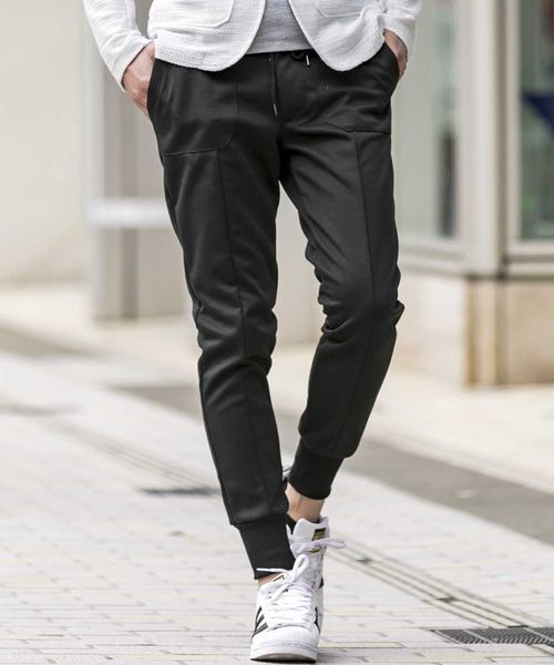 A.S.M（エーエスエム）の「ポンチジャ－ジ／スキニ－リブイ－ジ－パンツ（その他パンツ・メンズ・ブラック/杢グレー・50/48/52）」の2枚目の写真