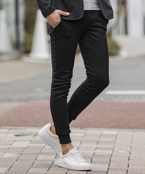 A.S.M（エーエスエム）の「ポンチジャ－ジ／スキニ－リブイ－ジ－パンツ（その他パンツ・メンズ・ブラック/杢グレー・50/48/52）」の3枚目の写真