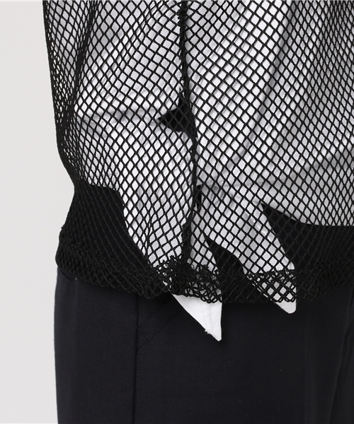 DAMMY(ダミー)の「DAMMY/メッシュレイヤードロングTシャツ(Tシャツ/カットソー・レディース・イエロー/ホワイト/ブルー・FREE)」の9枚目の写真