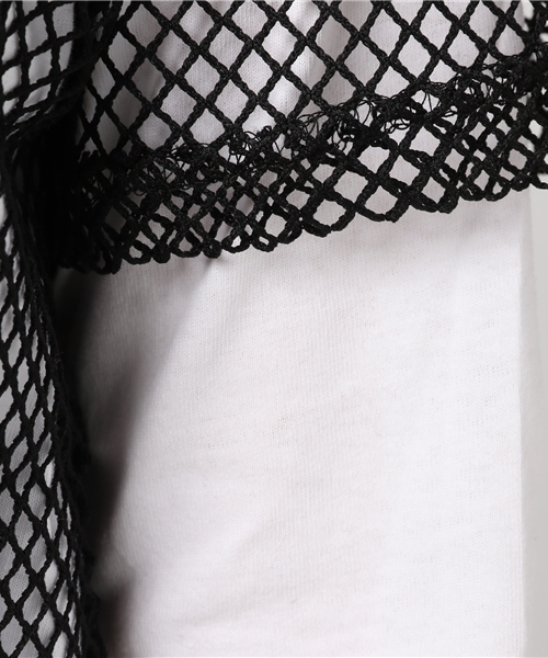 DAMMY(ダミー)の「DAMMY/メッシュレイヤードロングTシャツ(Tシャツ/カットソー・レディース・イエロー/ホワイト/ブルー・FREE)」の10枚目の写真