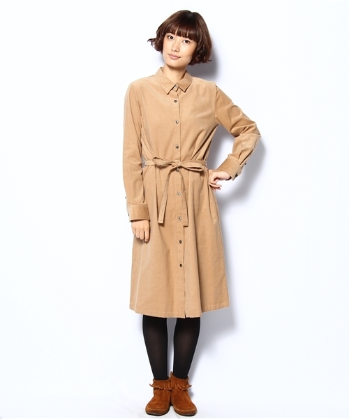 Ships For Women シップスフォーウィメン の コーデュロイ シャツ ワンピース ワンピース Wear