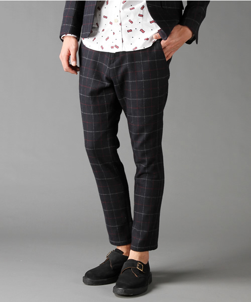 Ships Jet Blue シップスジェットブルー の Ships Jet Blue ウィンドウペン テーパードスリムパンツ スラックス Wear