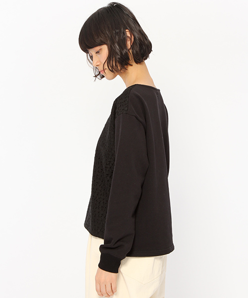 LAKOLE(ラコレ)の「レースフロントスウェット / LAKOLE(Tシャツ/カットソー・レディース・オフホワイト/ブラック・MEDIUM/SMALL)」の12枚目の写真