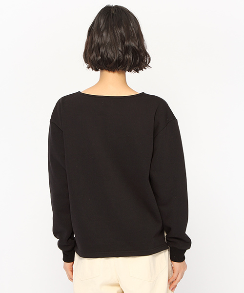 LAKOLE(ラコレ)の「レースフロントスウェット / LAKOLE(Tシャツ/カットソー・レディース・オフホワイト/ブラック・MEDIUM/SMALL)」の6枚目の写真