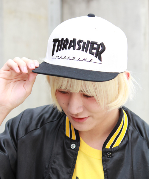 THRASHER(スラッシャー)の「WEGO/THRASHERツイルキャップ(キャップ・レディース・ブラック/ブルー/サックスブルー/ホワイト系その他/ダークグリーン/ネイビー/ピンク/レッド・FREE)」の2枚目の写真