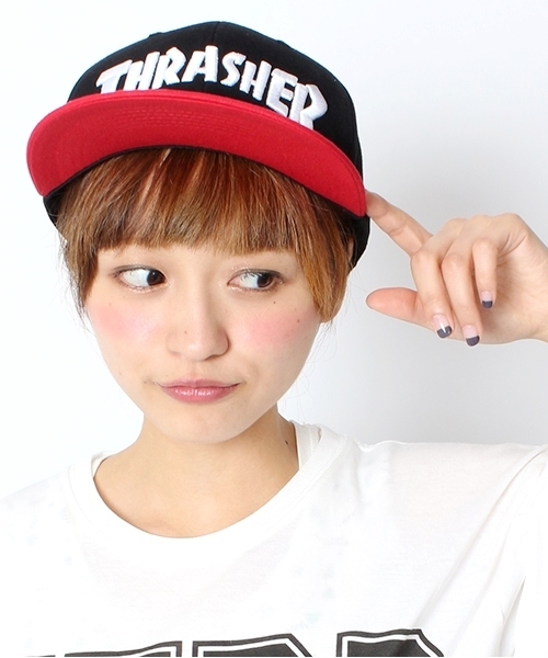 THRASHER(スラッシャー)の「WEGO/THRASHERツイルキャップ(キャップ・レディース・ブラック/ブルー/サックスブルー/ホワイト系その他/ダークグリーン/ネイビー/ピンク/レッド・FREE)」の8枚目の写真