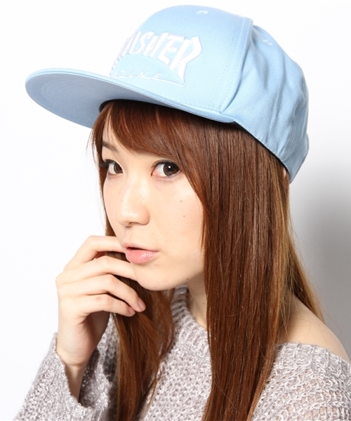 THRASHER(スラッシャー)の「WEGO/THRASHERツイルキャップ(キャップ・レディース・ブラック/ブルー/サックスブルー/ホワイト系その他/ダークグリーン/ネイビー/ピンク/レッド・FREE)」の1枚目の写真