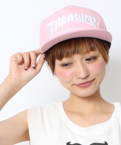 THRASHER(スラッシャー)の「WEGO/THRASHERツイルキャップ(キャップ・レディース・ブラック/ブルー/サックスブルー/ホワイト系その他/ダークグリーン/ネイビー/ピンク/レッド・FREE)」の7枚目の写真